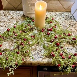 Greenery with Red Accents candle rings